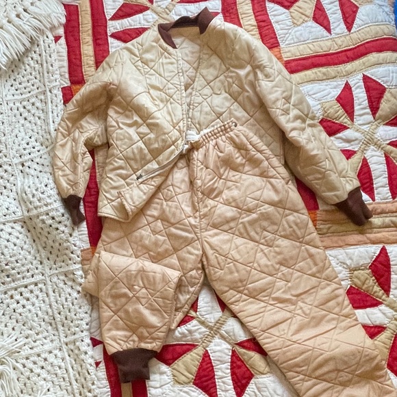 Vintage Quilted Pants and Jacket Set (60s) S/M - Picture 1 of 3